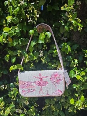 Viral Pink Ballerina Beaded Shoulder Bag